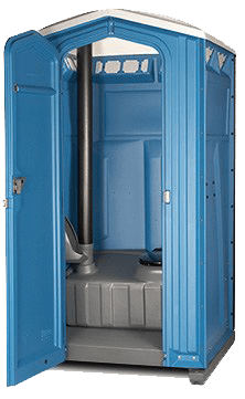 Blue Porta Potty Door Open