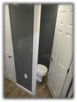 Toilet inside Restrooms trailer