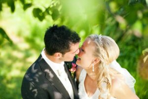 Happy Couple Rented a VIP Restroom Trailer