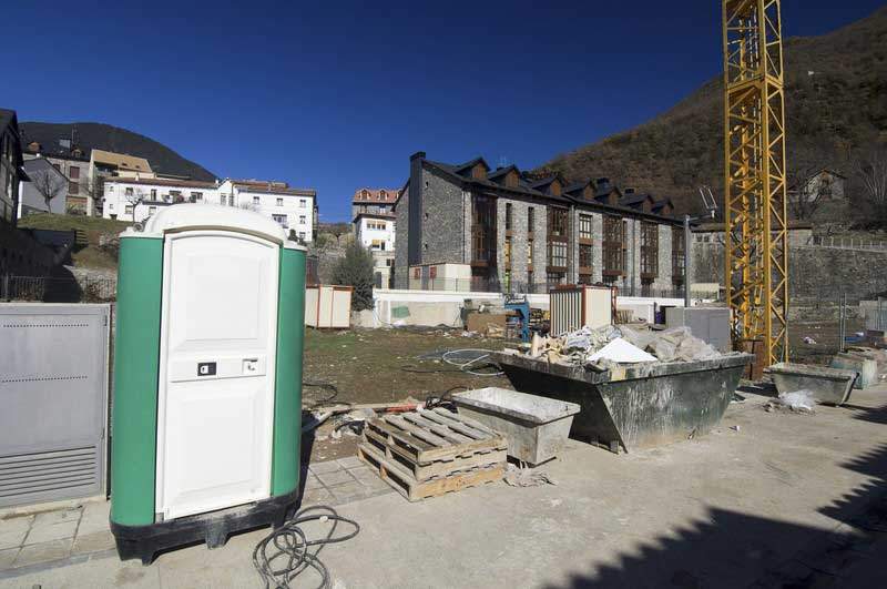 Porta Potty at Construction Job Site