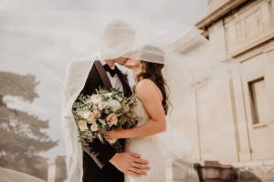 Maried Couple Kissing