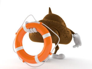 Poop Cartoon with Life Preserver