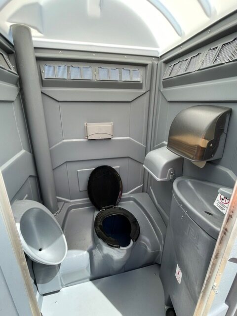 Deluxe Sink Porta Potty Interior.