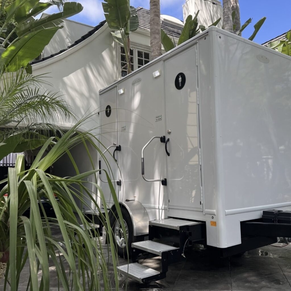 VIP Restrooms 2 stall luxury restroom trailer at a private party